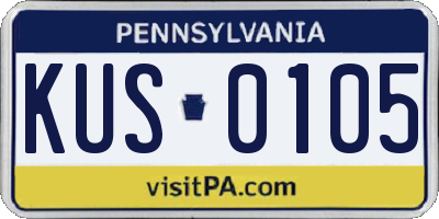 PA license plate KUS0105