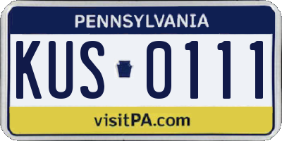 PA license plate KUS0111