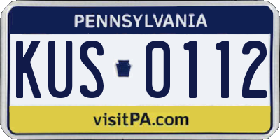 PA license plate KUS0112