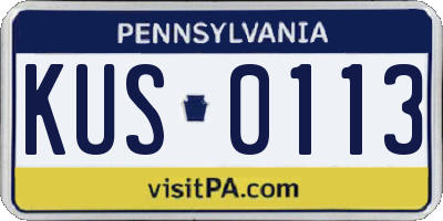 PA license plate KUS0113