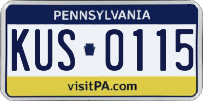 PA license plate KUS0115