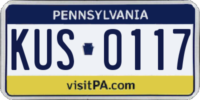 PA license plate KUS0117