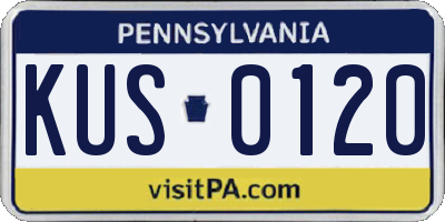 PA license plate KUS0120