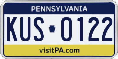 PA license plate KUS0122