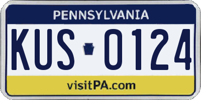 PA license plate KUS0124