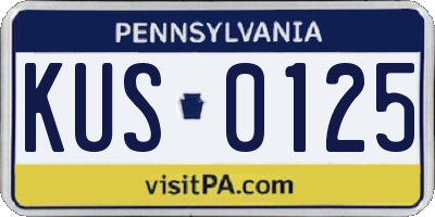 PA license plate KUS0125