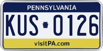 PA license plate KUS0126