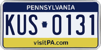PA license plate KUS0131