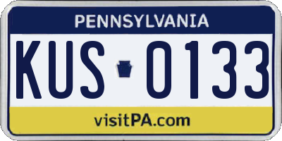 PA license plate KUS0133