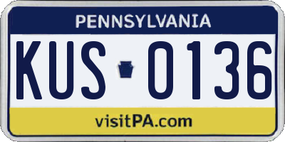 PA license plate KUS0136