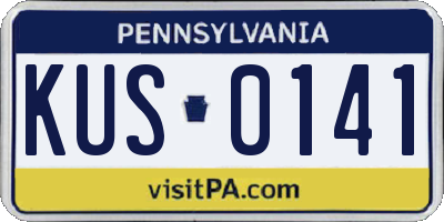 PA license plate KUS0141