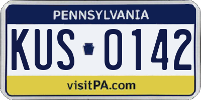 PA license plate KUS0142