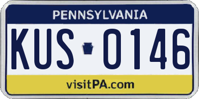 PA license plate KUS0146