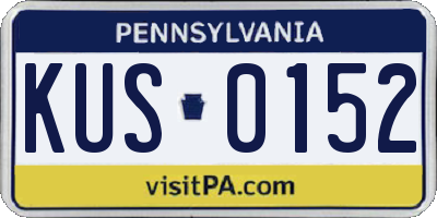 PA license plate KUS0152