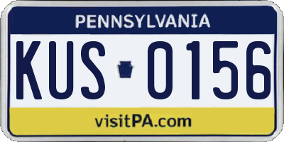 PA license plate KUS0156