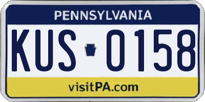 PA license plate KUS0158