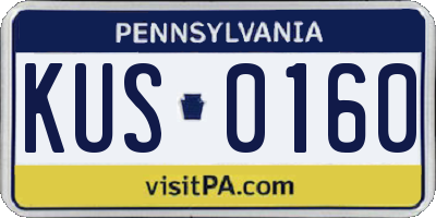 PA license plate KUS0160