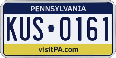 PA license plate KUS0161