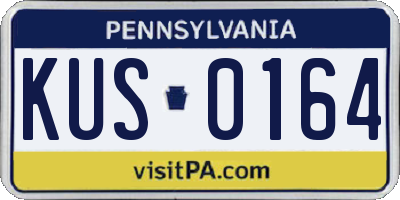 PA license plate KUS0164