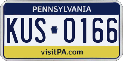 PA license plate KUS0166