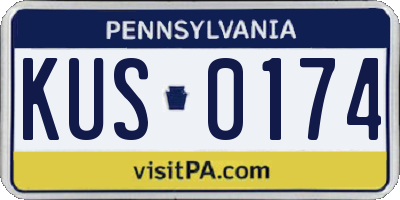 PA license plate KUS0174