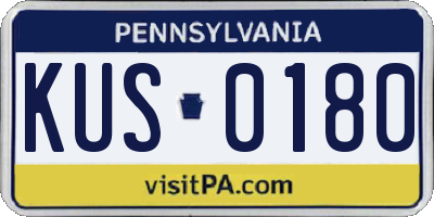 PA license plate KUS0180