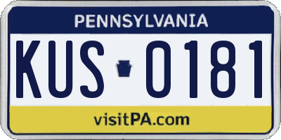 PA license plate KUS0181