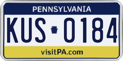 PA license plate KUS0184