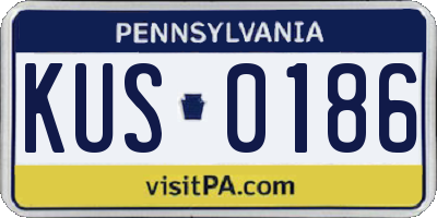 PA license plate KUS0186