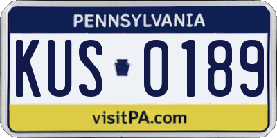 PA license plate KUS0189