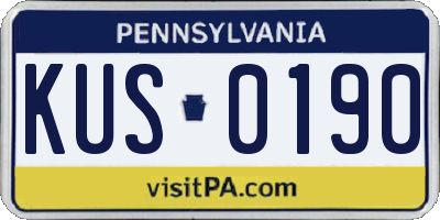 PA license plate KUS0190