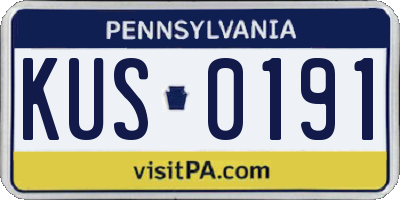 PA license plate KUS0191
