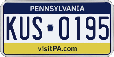 PA license plate KUS0195