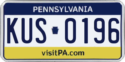 PA license plate KUS0196