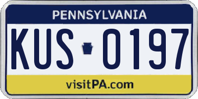 PA license plate KUS0197