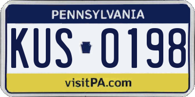 PA license plate KUS0198