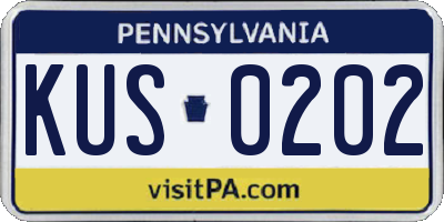 PA license plate KUS0202