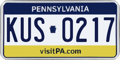 PA license plate KUS0217