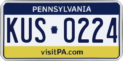PA license plate KUS0224