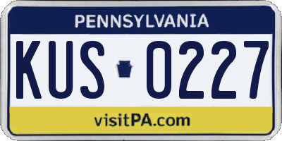 PA license plate KUS0227