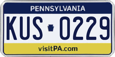 PA license plate KUS0229