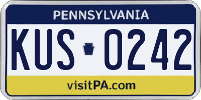 PA license plate KUS0242