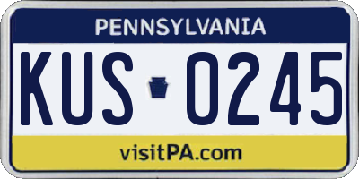 PA license plate KUS0245