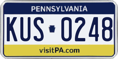 PA license plate KUS0248