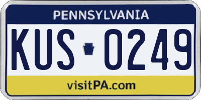 PA license plate KUS0249
