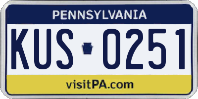 PA license plate KUS0251