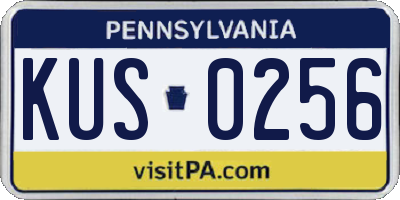 PA license plate KUS0256