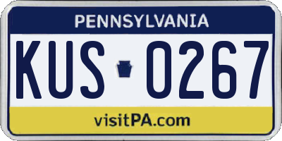 PA license plate KUS0267
