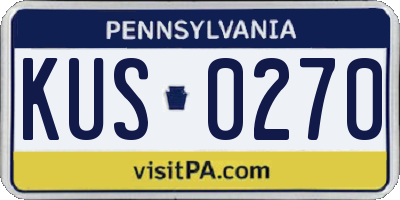 PA license plate KUS0270