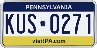 PA license plate KUS0271